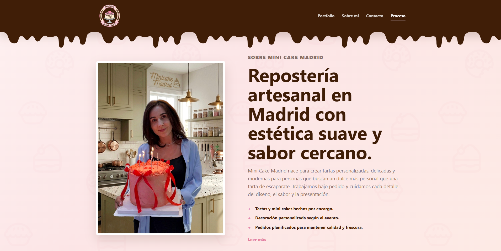 Екран проєкту Mini Cake Madrid