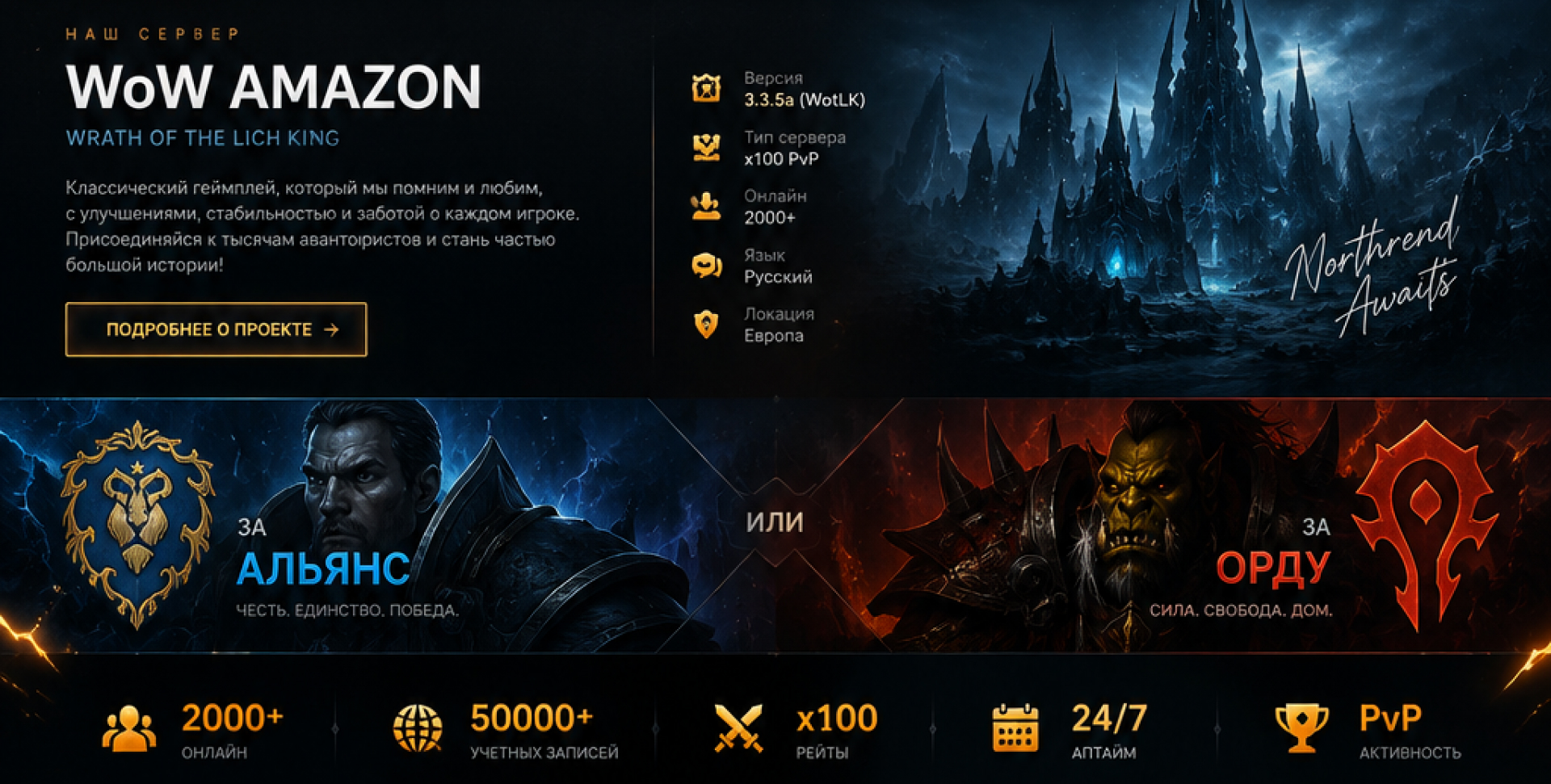 Екран проєкту WoW Amazon